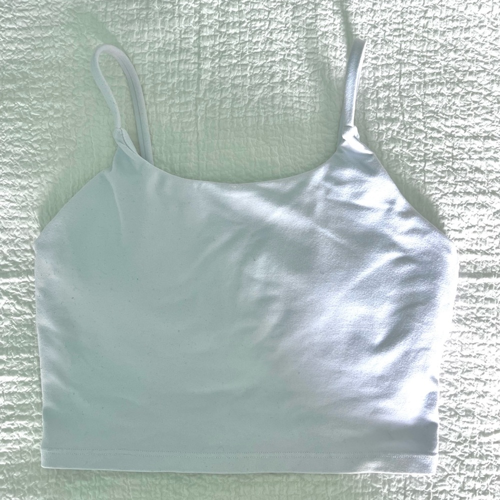 White athletic tank top
